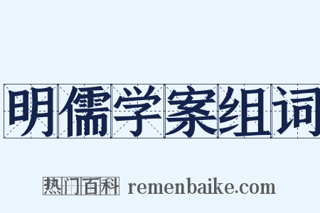 明儒学案组词是什么意思的图片